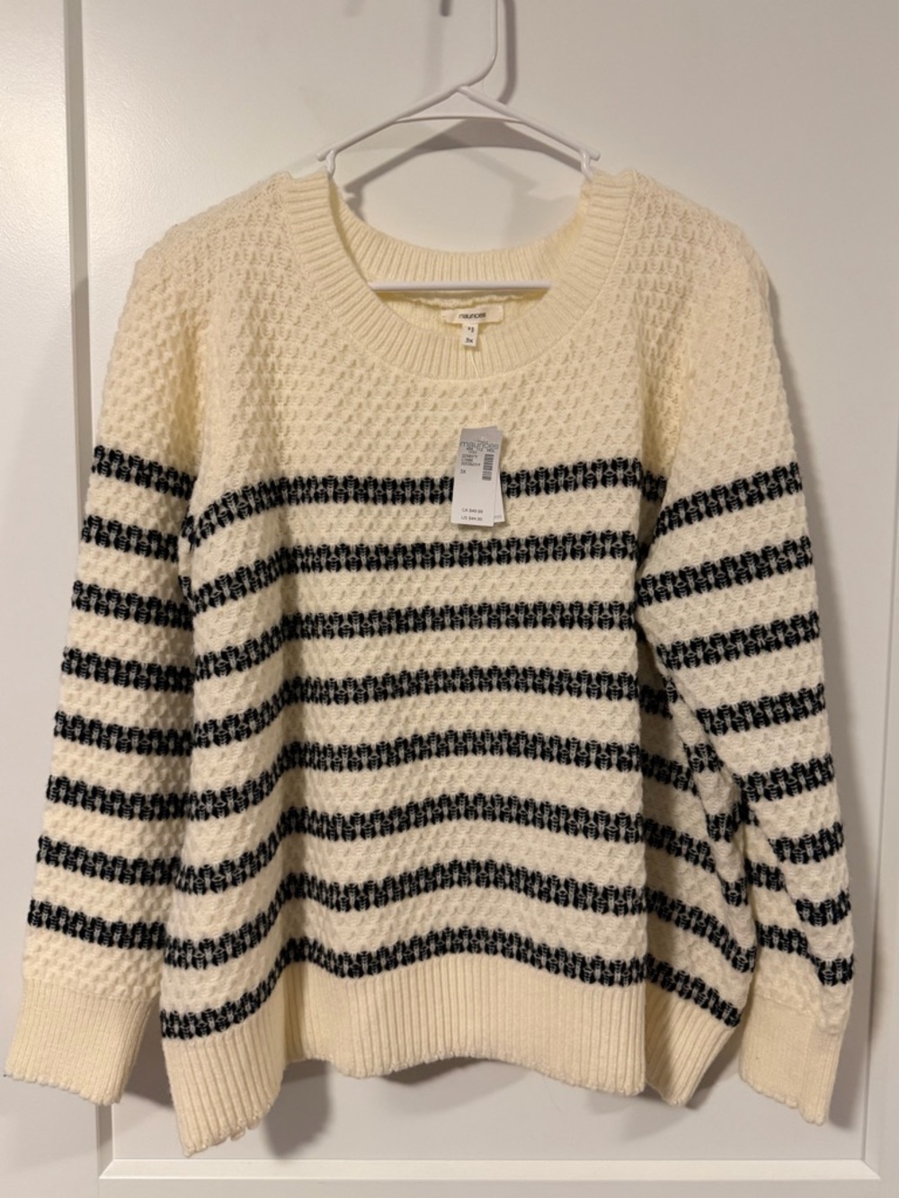 Women’s Maurice’s Novelty Stitch Crew Neck Sweater 3x NWT